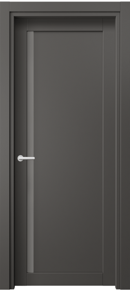 Межкомнатная дверь Нео 2110 ПЭТ графитовый Сатинированное серое стекло, триплекс Цена 46150 сом | Volhovec