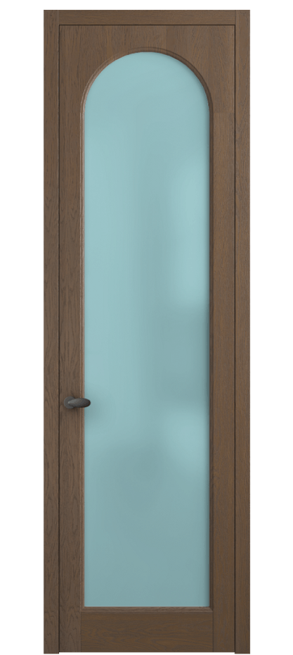 Межкомнатная дверь Палаццо 6804 Дуб туманный матовый Сатинированное голубое стекло, триплекс Цена 222080 сом | Volhovec