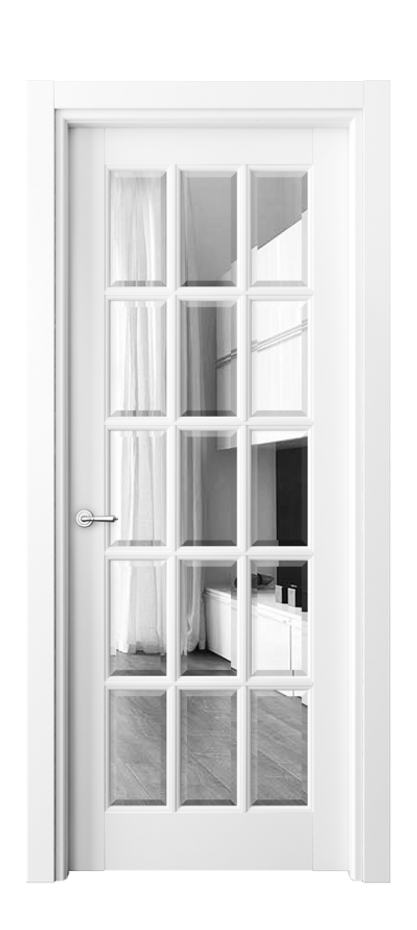 Межкомнатная дверь Тоскана Грильято 6311 Матовый белоснежный Сатинированное стекло с фацетом Цена 170200 сом | Volhovec