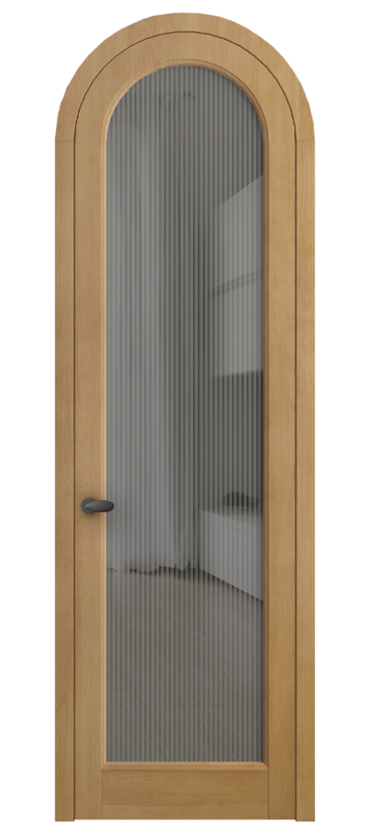 Межкомнатная дверь Палаццо 6814 Бук натуральный матовый Рифлёное серое стекло "Мору", триплекс Цена 261700.6 сом | Volhovec