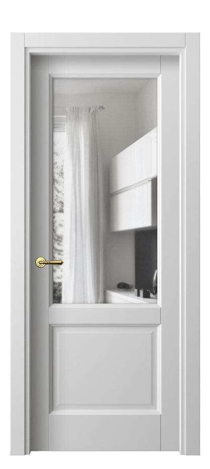 Межкомнатная дверь Галант 1422 Матовый белоснежный Прозрачное стекло Цена 63010 сом | Volhovec