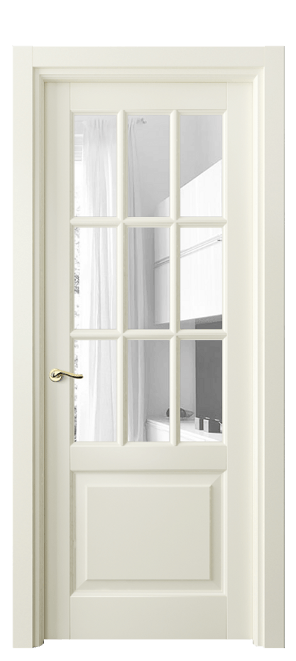 Межкомнатная дверь Лигнум 0748 Матовый молочно-белый Прозрачное стекло Цена 171220 сом | Volhovec