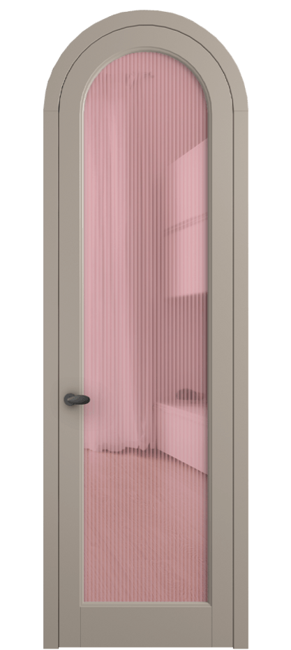 Межкомнатная дверь Палаццо 6814 Матовый бисквитный Рифлёное розовое стекло "Мору", триплекс Цена 193880 сом | Volhovec
