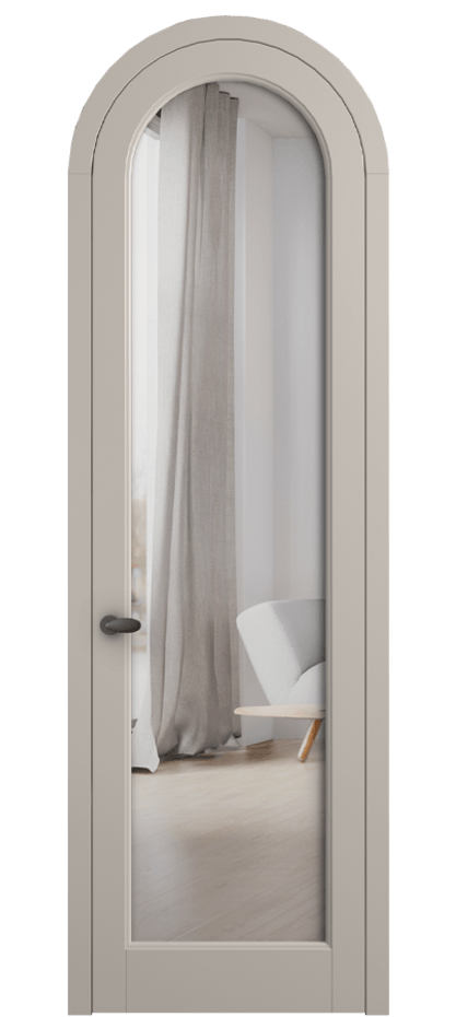 Межкомнатная дверь Палаццо 6814 Матовый светло-бежевый Двустороннее зеркало, триплекс Цена 127159 ₽ | Volhovec