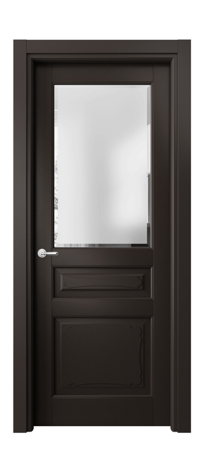 Межкомнатная дверь Тоскана Элегантэ 6324 Матовый антрацит Сатинированное стекло с фацетом Цена 146910 сом | Volhovec