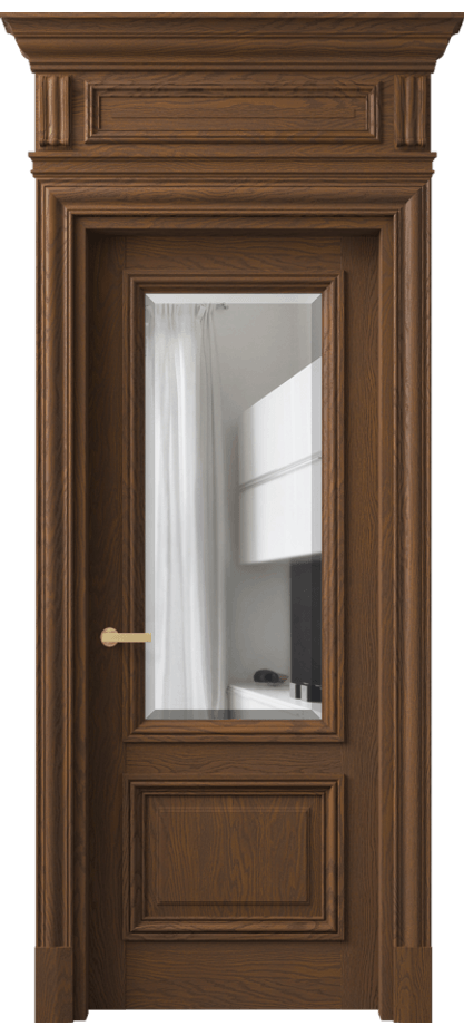 Межкомнатная дверь Антик 7302 Дуб каштановый матовый Прозрачное стекло с фацетом Цена 387800 сом | Volhovec