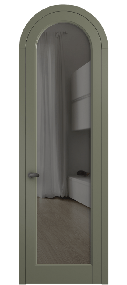 Межкомнатная дверь Палаццо 6814 Матовый оливковый тёмный Прозрачное серое стекло, триплекс Цена 186740 сом | Volhovec