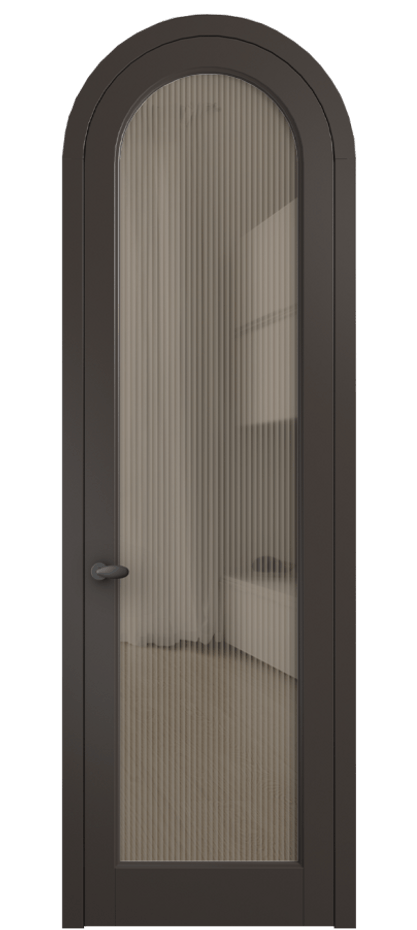 Межкомнатная дверь Палаццо 6814 Матовый антрацит Рифлёное бронзовое стекло "Moru", триплекс Цена 133159 ₽ | Volhovec