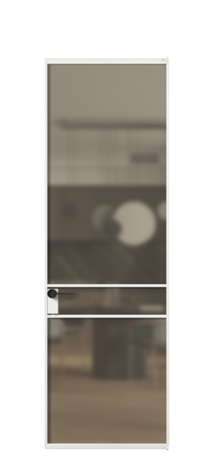 Алюминиевая дверь АЛПЛ040.02 Алюминий белоснежный Сатинированное бронзовое стекло, триплекс. Без короба АБЛ Цена 180500 Стоимость комплекта двери включает:
1. Полотно (600/650/700/750/800/850/900/950*2000-2400 мм).
2. Короб
3. Комплект фурнитуры (2 торцевые петли и магнитный замок с ответной планкой). Фабрика дверей Волховец 8 (800) 551 43 19 Алюминиевая дверь АЛПЛ040.02 Алюминий белоснежный Сатинированное бронзовое стекло, триплекс Цена 180500 | Volhovec