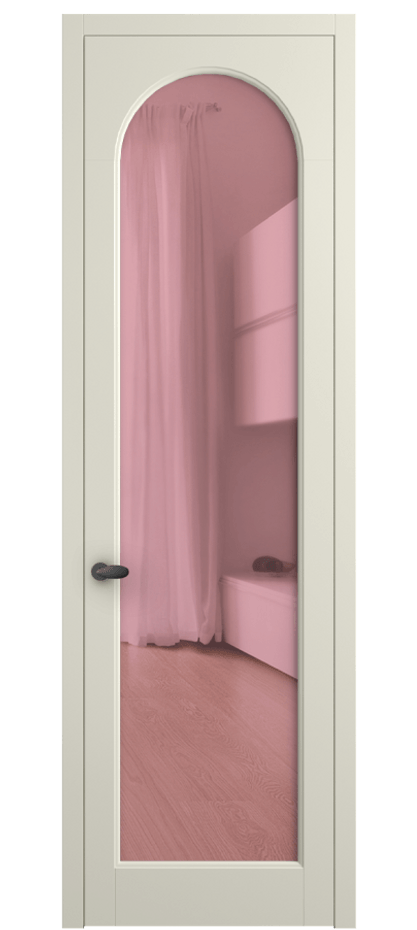 Межкомнатная дверь Палаццо 6804 Матовый молочно-белый Прозрачное розовое стекло, триплекс Цена 141270 сом | Volhovec