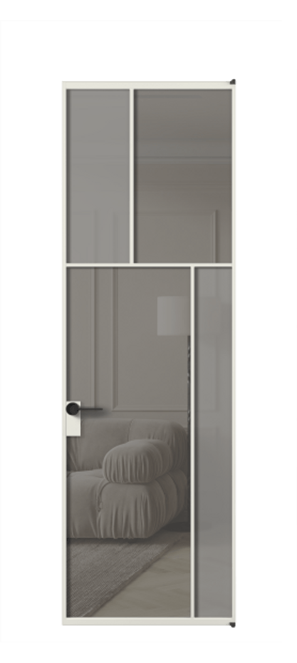 Межкомнатная дверь Mosaic АЛПЛ041.23 Алюминий серый Сатинированное серое стекло, триплекс, 6 мм + Прозрачное серое стекло, триплекс Цена 241510 сом | Volhovec