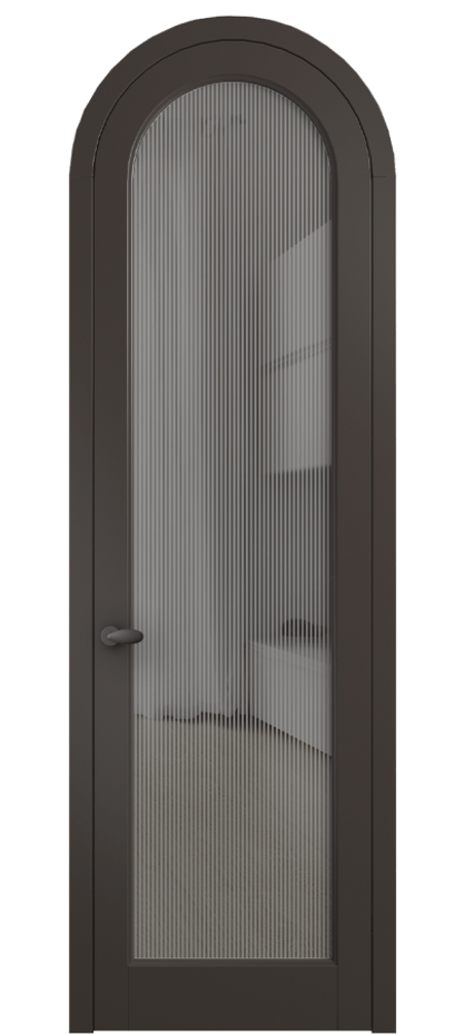 Межкомнатная дверь Палаццо 6814 Матовый антрацит Рифлёное серое стекло "Дюна", триплекс Цена 190970 сом | Volhovec