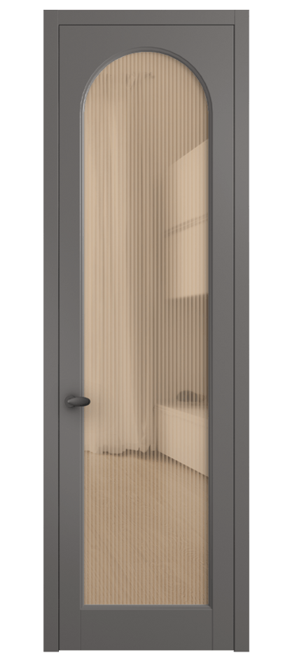 Межкомнатная дверь Палаццо 6804 Матовый классический серый Рифлёное оранжевое стекло "Мору", триплекс Цена 152920 сом | Volhovec
