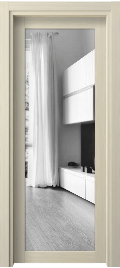 Межкомнатная дверь Neo 2102 Молочный ясень Двустороннее зеркало, триплекс Цена 34800 сом | Volhovec