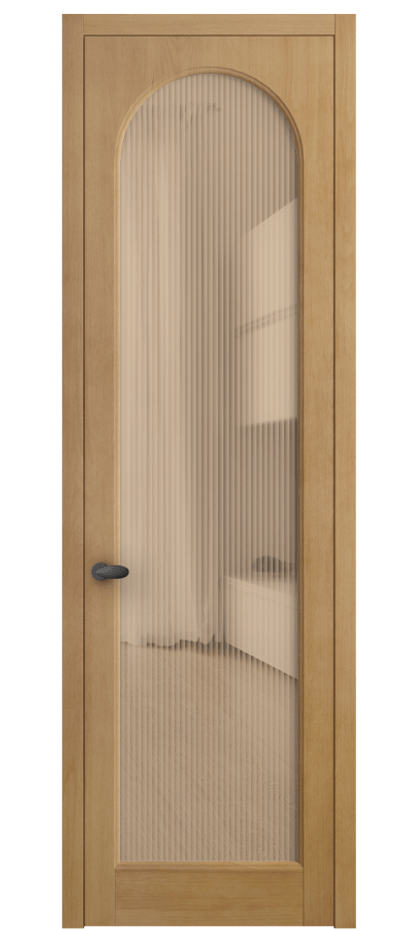 Межкомнатная дверь Палаццо 6804 Бук натуральный матовый Рифлёное оранжевое стекло "Moru", триплекс Цена 188230 сом | Volhovec