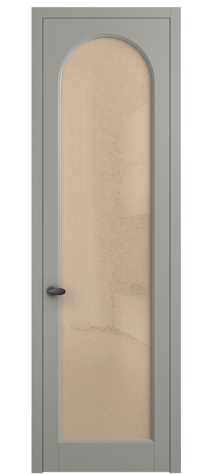 Межкомнатная дверь Палаццо 6804 Матовый нейтральный серый Фактурное оранжевое стекло "Лёд", триплекс Цена 150010 сом | Volhovec