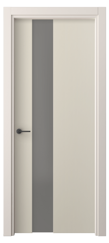 Межкомнатная дверь Freedom 4224 ПЭТ светло-бежевый Сатинированное серое стекло, триплекс Цена 44840 сом | Volhovec