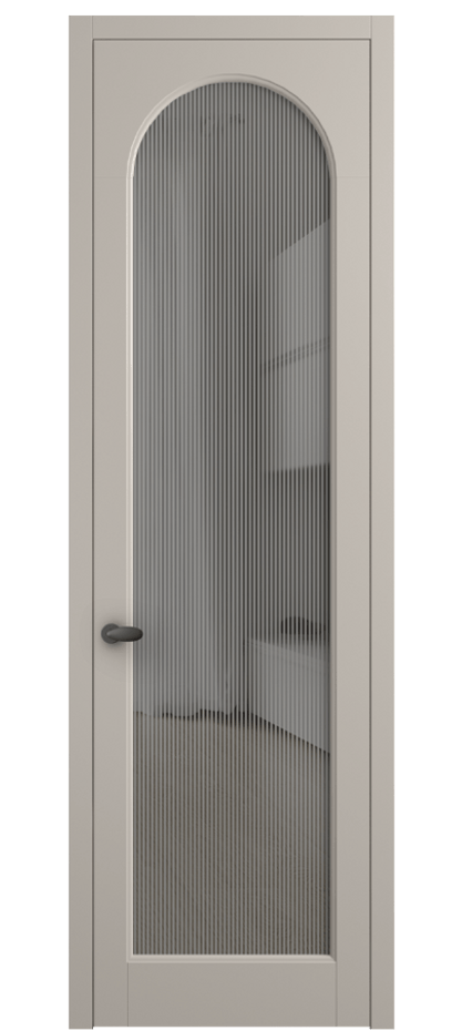 Межкомнатная дверь Палаццо 6804 Матовый светло-бежевый Рифлёное серое стекло "Дюна", триплекс Цена 150010 сом | Volhovec