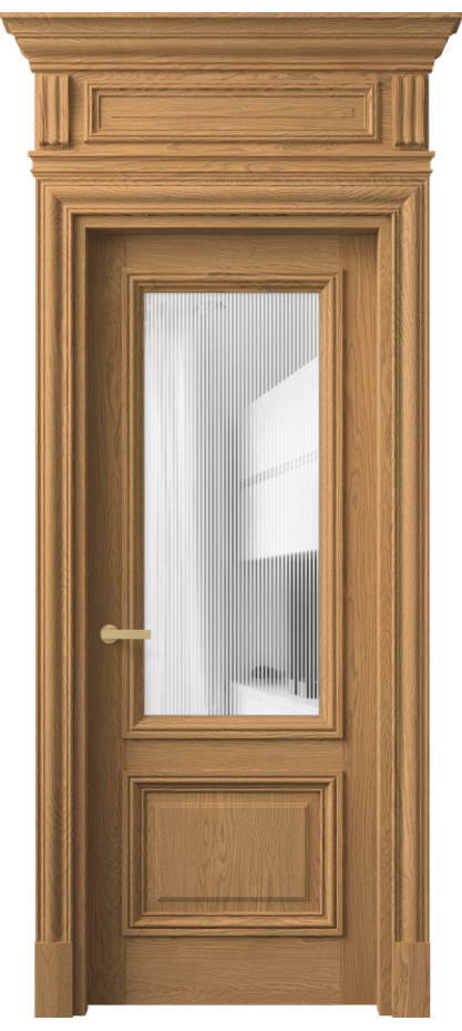 Межкомнатная дверь Antique 7302 Дуб пшеничный матовый Рифлёное стекло "Дюна", триплекс, 8 мм Цена 207920 сом | Volhovec