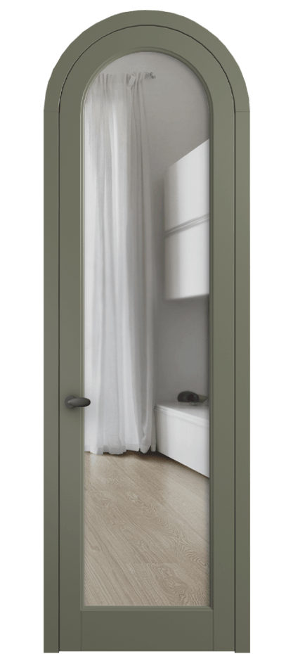 Межкомнатная дверь Палаццо 6814 Матовый оливковый тёмный Прозрачное стекло Цена 186740 сом | Volhovec