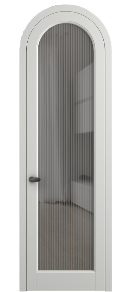 Межкомнатная дверь Палаццо 6814 Матовый светло-серый Рифлёное серое стекло "Moru", триплекс Цена 193880 сом | Volhovec