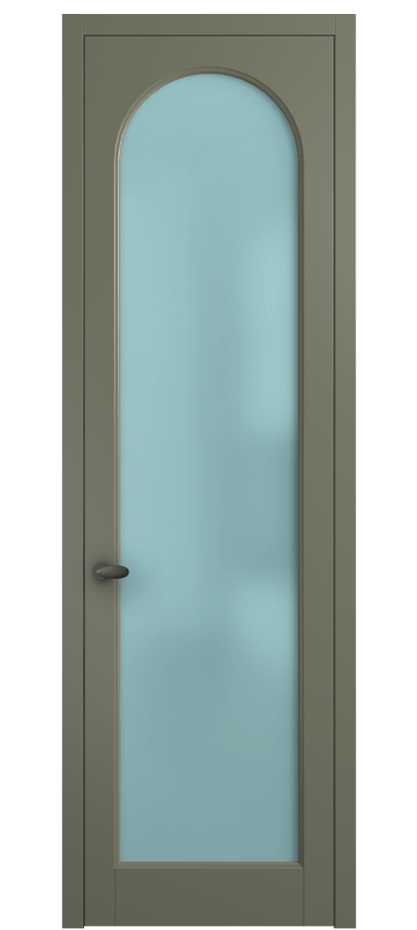Межкомнатная дверь Палаццо 6804 Матовый оливковый тёмный Сатинированное голубое стекло, триплекс Цена 141270 сом | Volhovec