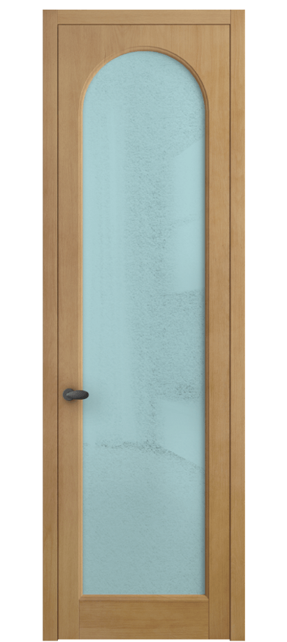 Межкомнатная дверь Палаццо 6804 Бук натуральный матовый Фактурное голубое стекло "Лёд", триплекс Цена 185320 сом | Volhovec