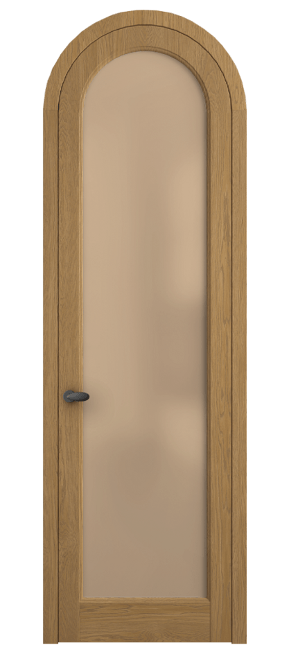 Межкомнатная дверь Палаццо 6814 Дуб солнечный матовый Сатинированное оранжевое стекло, триплекс Цена 206349 ₽ | Volhovec