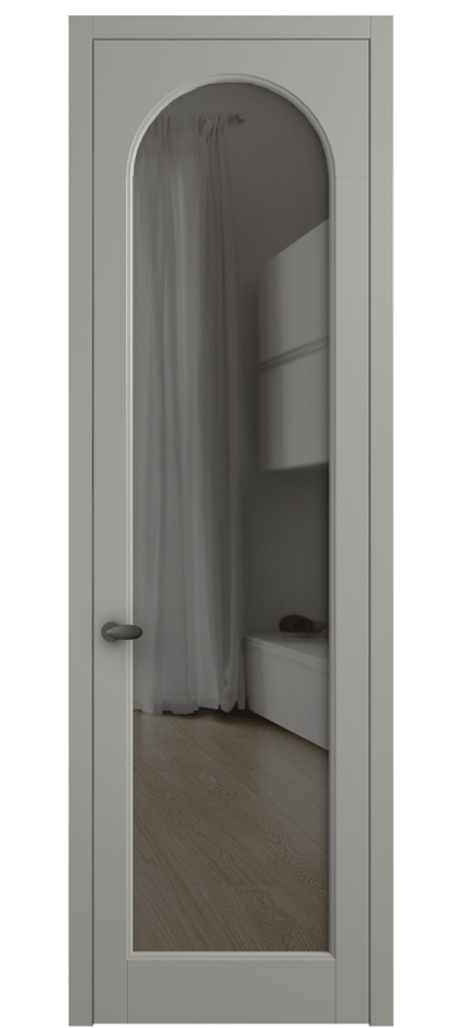 Межкомнатная дверь Палаццо 6804 Матовый нейтральный серый Прозрачное серое стекло, триплекс Цена 141270 сом | Volhovec