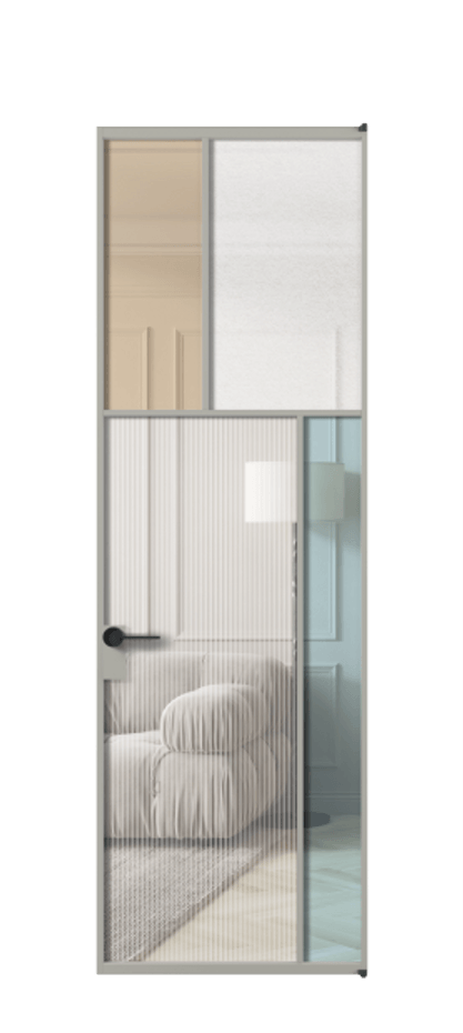 Межкомнатная дверь Mosaic АЛПЛ041.23 Алюминий нейтральный серый Комбинация стекол Группы 1 и Группы 3 Цена 241830 сом | Volhovec
