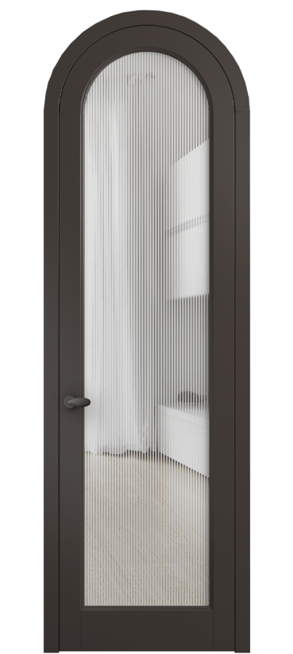 Межкомнатная дверь Палаццо 6814 Матовый антрацит Рифлёное стекло "Дюна", триплекс Цена 131159 ₽ | Volhovec