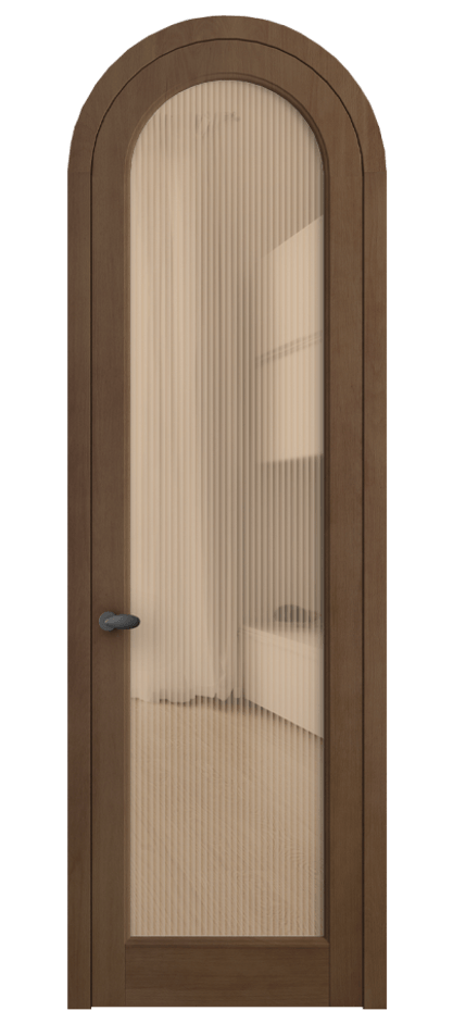 Межкомнатная дверь Палаццо 6814 Бук тёмный матовый Рифлёное оранжевое стекло "Moru", триплекс Цена 261700.6 сом | Volhovec