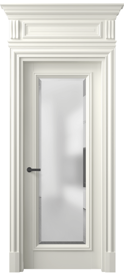 Межкомнатная дверь Антик 7300 Матовый жемчужный Сатинированное стекло с фацетом Цена 236320 сом | Volhovec