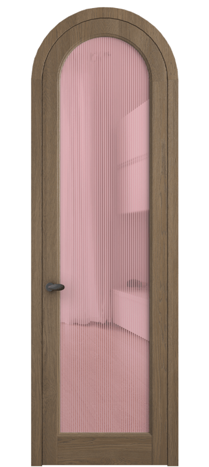 Межкомнатная дверь Палаццо 6814 Дуб джутовый матовый Рифлёное розовое стекло "Дюна", триплекс Цена 315440 сом | Volhovec