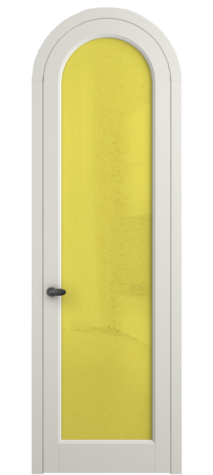 Межкомнатная дверь Палаццо 6814 Матовый жемчужный Фактурное жёлтое стекло "Лёд", триплекс Цена 195480.6 сом | Volhovec
