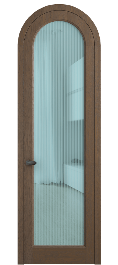 Межкомнатная дверь Палаццо 6814 Дуб туманный матовый Рифлёное голубое стекло "Мору", триплекс Цена 312090 сом | Volhovec