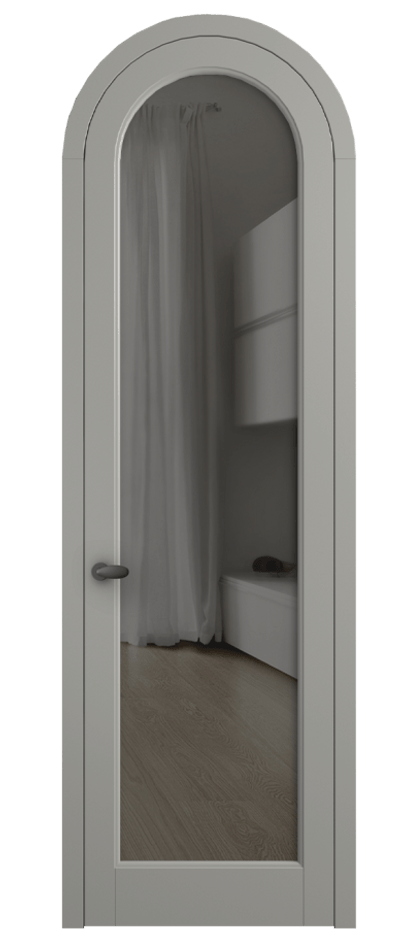 Межкомнатная дверь Палаццо 6814 Матовый нейтральный серый Прозрачное серое стекло, триплекс Цена 186740 сом | Volhovec