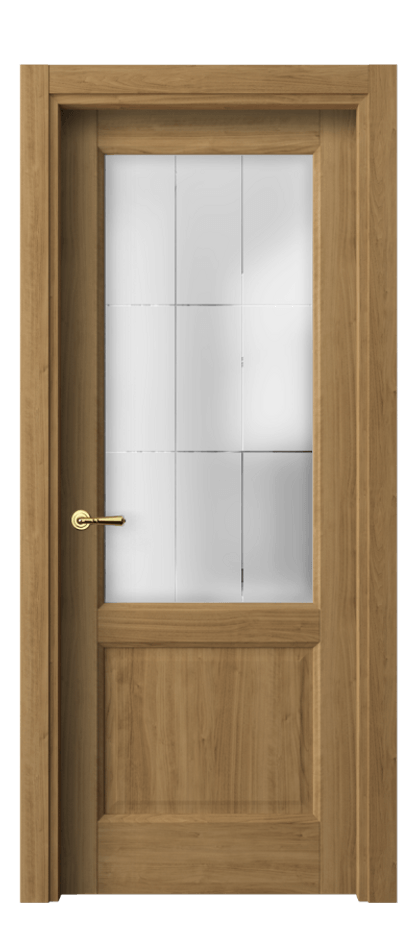 Межкомнатная дверь Галант 1422 Грецкий орех Сатинированное стекло с гравировкой "Лофт" Цена 47140 сом | Volhovec