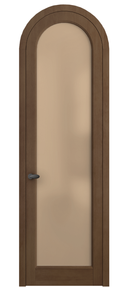 Межкомнатная дверь Палаццо 6814 Бук тёмный матовый Сатинированное оранжевое стекло, триплекс Цена 255290 сом | Volhovec