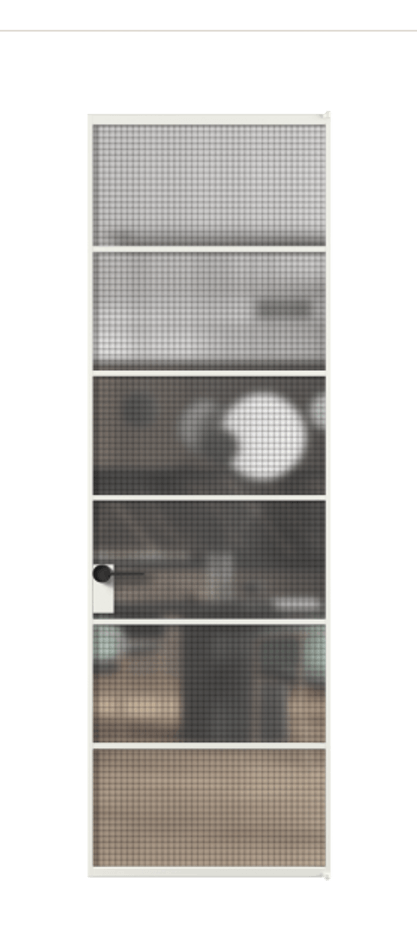 Алюминиевая дверь АЛПЛ040.04 Алюминий светло-серый Декоративное стекло с сеткой "Mesh silver", триплекс, 6 мм. Без короба АССР Цена 177300 Стоимость комплекта двери включает:
1. Полотно (600/650/700/750/800/850/900/950*2000-2400 мм).
2. Короб
3. Комплект фурнитуры (2 торцевые петли и магнитный замок с ответной планкой). Фабрика дверей Волховец 8 (800) 551 43 19 Алюминиевая дверь АЛПЛ040.04 Алюминий светло-серый Декоративное стекло с сеткой "Mesh silver", триплекс, 6 мм Цена 177300 | Volhovec