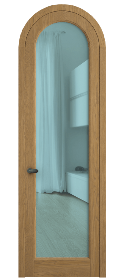 Межкомнатная дверь Палаццо 6814 Дуб солнечный матовый Прозрачное голубое стекло, триплекс Цена 300440 сом | Volhovec