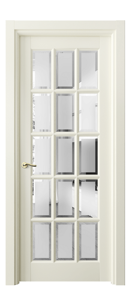 Межкомнатная дверь Lignum 0708 Бук молочно-белый Сатинированное стекло с фацетом, 6 мм Цена 168600 сом | Volhovec
