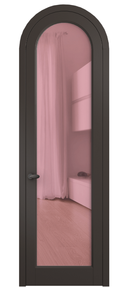 Межкомнатная дверь Палаццо 6814 Матовый антрацит Прозрачное розовое стекло, триплекс Цена 182230 сом | Volhovec