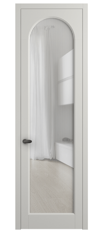 Межкомнатная дверь Палаццо 6804 Матовый серый Рифлёное стекло "Дюна", триплекс Цена 108180 ₽ | Volhovec