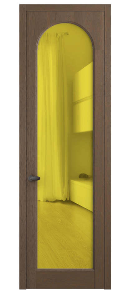 Межкомнатная дверь Палаццо 6804 Дуб туманный матовый Прозрачное жёлтое стекло, триплекс Цена 222080 сом | Volhovec