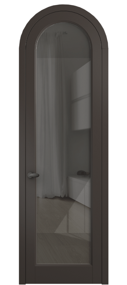 Межкомнатная дверь Палаццо 6814 Матовый антрацит Рефлективное серое стекло "Стопсол", калёное Цена 193880 сом | Volhovec