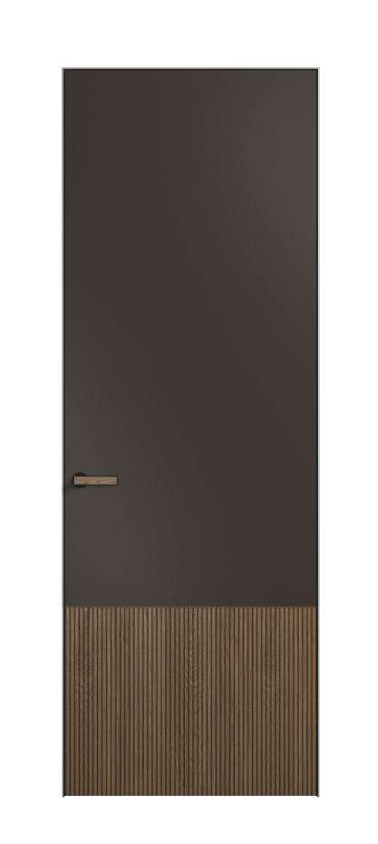 Межкомнатная дверь Velvet 8202 Дуб джутовый матовый - Матовый антрацит. Цена 179280  | Volhovec