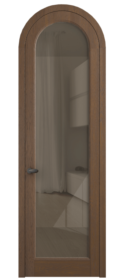 Межкомнатная дверь Палаццо 6814 Дуб каштановый матовый Рефлективное бронзовое стекло "Стопсол", калёное Цена 312090 сом | Volhovec
