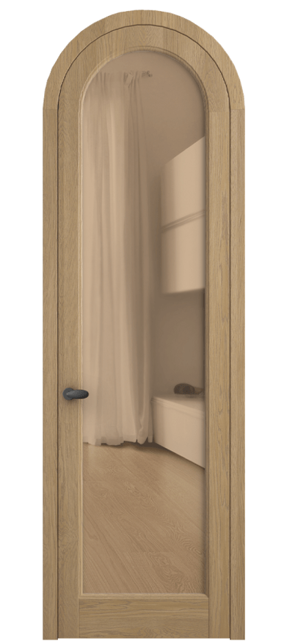 Межкомнатная дверь Палаццо 6814 Дуб соломенный матовый Прозрачное оранжевое стекло, триплекс Цена 306710 сом | Volhovec