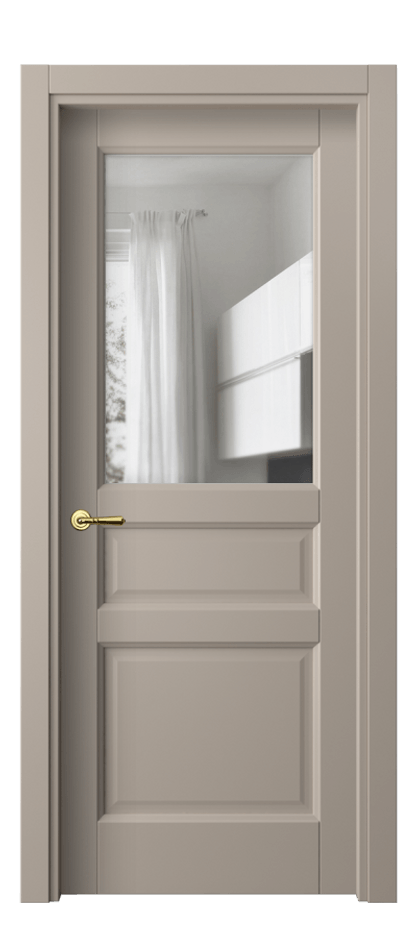 Межкомнатная дверь Galant 1432 Матовый бисквитный Прозрачное стекло, 4 мм Цена 71630 сом | Volhovec